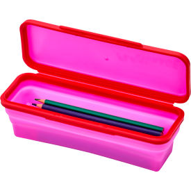 Lockermate® by Bostitch® Small Flexi Storage Pencil Box Pink/Red 