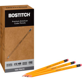 Bostitch® Office Premium American Cedar Wood Pencil #2 Pencils Grade Yellow Barrel 144/Pack 