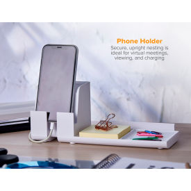 AMAX INC KT2-BASEPHONE-WHT Bostitch Office Konnect™ Desk Organizer Power Base with Phone Stand image.