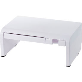 Bostitch® Konnect Adj. Monitor Riser with Drawer Cell Phone Stand & Pencil Holder White 