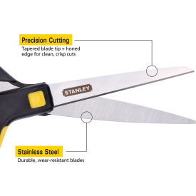 Stanley 8 Ergonomic All-Purpose Scissors, Assorted Colors, 2-Pack