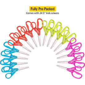 AMAX INC SCICAD-PT24 Stanley Scissor Caddy with 24 Assorted Color Pointed Tip Kids Scissors, 25/Pack image.