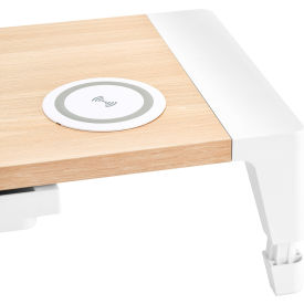 Bostitch Wooden Monitor Stand with Wireless Charging Pad