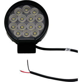 CARJAMZ INC 1007614 Race Sport Lighting® IQ Round Auxiliary LED Flood Beam Light with 14 LED, 4-1/2", Clear image.