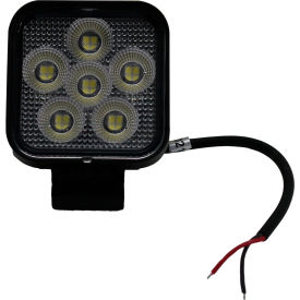 CARJAMZ INC 1007616 Race Sport Lighting® IQ Square Auxiliary LED Flood Beam Light with 6 LED, 3", Clear image.