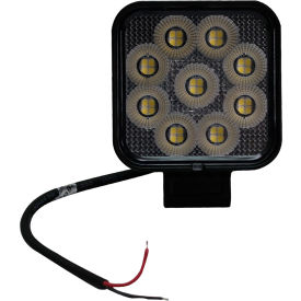 CARJAMZ INC 1007618 Race Sport Lighting® IQ Square Auxiliary LED Flood Beam Light with 9 LED, 3-1/4", Clear image.