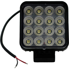 CARJAMZ INC 1007619 Race Sport Lighting® IQ Square Auxiliary LED Flood Beam Light with 16 LED, 4-1/4", Clear image.