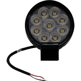 CARJAMZ INC 1007622 Race Sport Lighting® IQ Round Auxiliary LED Flood Beam Light with 9 LED, 3-1/2", Clear image.