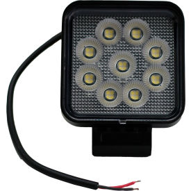 CARJAMZ INC 1007623 Race Sport Lighting® IQ Square Auxiliary LED Flood Beam Light with 9 LED, 4", Clear image.