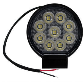 CARJAMZ INC 1007624 Race Sport Lighting® IQ Round Auxiliary LED Flood Beam Light with 9 LED, 4", Clear image.
