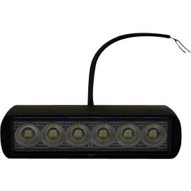 CARJAMZ INC 1007625 Race Sport Lighting® IQ Rectangle Auxiliary LED Flood Beam Light with 6 LED, 6" x 1-1/2", Clear image.