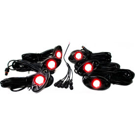 Race Sport 6 LED Glow Pod Kit w/ Brain Box IP68 12V w/ All Hardware, Red Race Sport 6 LED Glow Pod Kit w/ Brain Box IP68 12V w/ All Hardware, Red