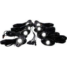 Race Sport 8 LED Glow Pod Kit with Brain Box IP68 12V with All Hardware, White