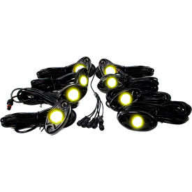 CARJAMZ INC RSLD8KITY Race Sport 8 LED Glow Pod Kit with Brain Box IP68 12V with All Hardware, Yellow image.