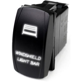 Race Sport LED Rocker Switch with White LED Radiance, Windshield Light Bar
