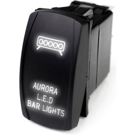 Race Sport LED Rocker Switch with White LED Radiance, Aurora LED Bar Lights