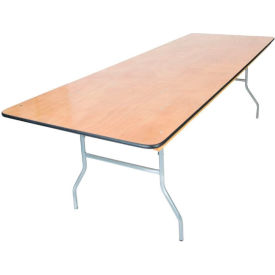 ATLAS COMMERCIAL PRODUCTS WFT5-4896 Atlas Commercial Wood Folding Banquet Table, 96 x 48, Vinyl Edge - Titan Series image.