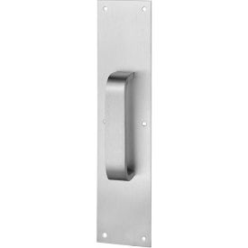 Yale Commercial 85767 Rockwood Pull Plate, 4"L x 16"H x 3/8, Satin Stainless Steel, 6" CTC image.