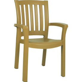 COZYDAYS INC dba COMPAMIA ISP015-TEA Siesta Sunshine Resin Dining Arm Chair, Teak Brown image.