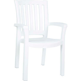 Siesta Sunshine Resin Dining Arm Chair, White - Pkg Qty 4