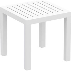 COZYDAYS INC dba COMPAMIA ISP066-WHI Siesta Ocean Square Resin Side Table, White image.