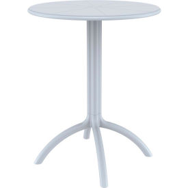 COZYDAYS INC dba COMPAMIA ISP160-SIL Siesta Octopus 24" Round Resin Bistro Table, Silver Gray image.