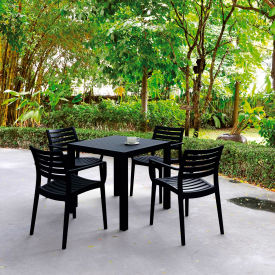 COZYDAYS INC dba COMPAMIA ISP1642S-BLA Siesta Artemis 5 Piece Outdoor Dining Set, 31-1/2"W x 29"H Table, Black image.