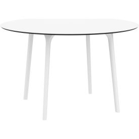 COZYDAYS INC dba COMPAMIA ISP675-WHI Siesta Maya 47" Round Dining Table with Laminated Top, White image.