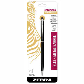 Zebra Pen 33111 Zebra StylusPen® Retractable Ballpoint Pen - Black Ink - Black Barrel image.