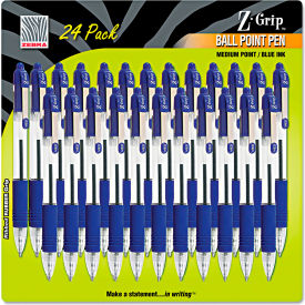Zebra Pen Corporation 12225 Zebra Z-Grip Retractable Ballpoint Pen, Blue Ink, Medium, 24/Pack image.