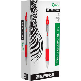 Zebra Pen Corporation 22230*****##* Zebra Z-Grip Ballpoint Retractable Pen, 1.0mm, Red Ink, Dozen image.