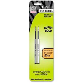 Zebra Bold F-Refill Pen Refill, 1.6mm, Black Ink, 2/Pack