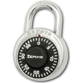 Zephyr Lock Llc 1902 Zephyr 1902 Combination Padlock 13/16" Shackle No Control Key Access - Black Dial image.