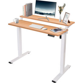 Flexispot Adjustable Height Standing Desk with Storage Shelves, 48