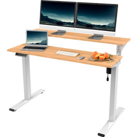 Flexispot Adjustable Height Standing Desk with Storage Shelves, 55