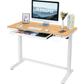 Zoxou Inc FW8M Flexispot All-in-One Height Adjustable Standing Desk, 48"L x 24"W, Chipboard, Oak Top image.