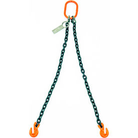 Mazzella Lifting B151098 3' Double Leg Chain Sling W/ Grab Hook