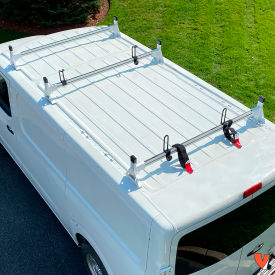 VANTECH USA INC H1313W Vantech H1 3 Bar Aluminum Ladder Roof Rack For Nissan NV Cargo Van 2011-On, White image.