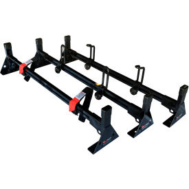 Vantech H1 3 Bar Aluminum Ladder Roof Rack for Ford Transit Connect 2014-On Black