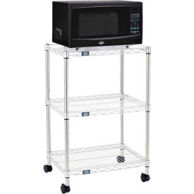 Global Industrial 243073 Nexel® Poly-Z-Brite® 3-Tier Microwave Station Cart Kit,  24"L x 18"W x 36"H image.