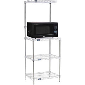 Global Industrial 243074S Nexel® Poly-Z-Brite® 4-Tier Microwave Station Kit,  24"L x 18"W x 63"H image.