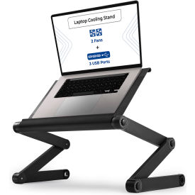Uncaged Ergonomics WEEFHb WorkEZ Executive Laptop Cooling Stand w/ 2 Fans & USB Ports Black