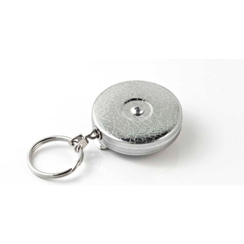 Retractable Key Reel 24/" Stainless Steel Chain with Belt Clip Chrome Color