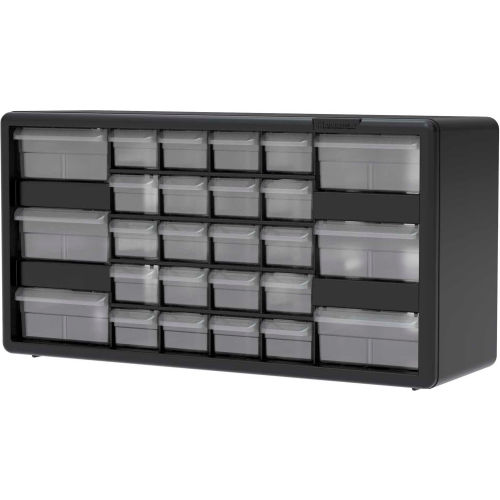 20 W x 6 D x 10 H Akro-Mils 26 Drawer 10126 Black, Plastic Parts Storage Hardware and Craft Cabinet, 20-Inch