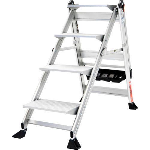 Little Giant Ladder Systems Jumbo 375 Pound Capacity Aluminum 4 Step Stepladder for sale online