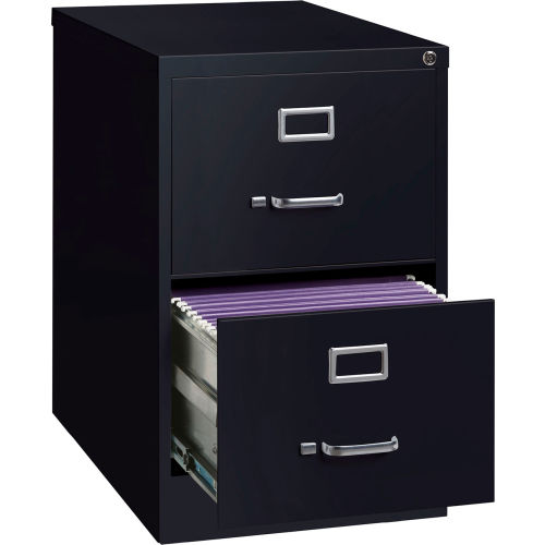 Hirsh Industries 26 1 2 Deep Vertical File Cabinet 2 Drawer Legal Size Black B691070 Globalindustrial Com