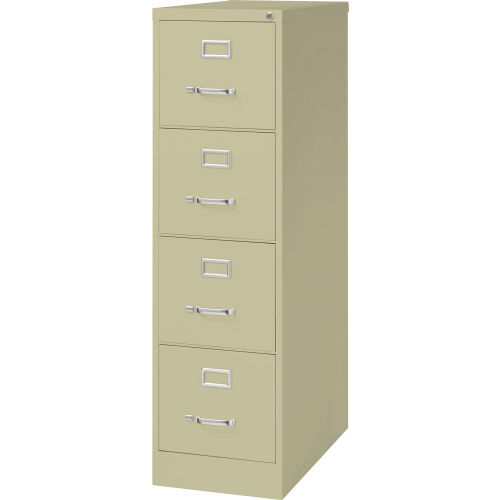 File Cabinets Vertical Hirsh Industries 26 1 2 Deep Vertical File Cabinet 4 Drawer Letter Size Putty B691003 Globalindustrial Com