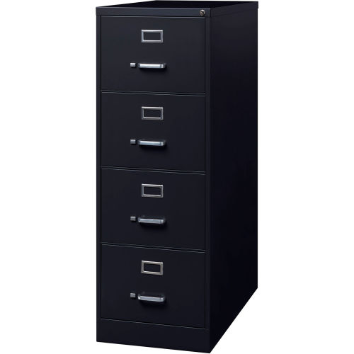 File Cabinets Vertical Hirsh Industries 26 1 2 Deep Vertical File Cabinet 4 Drawer Legal Size Black B690987 Globalindustrial Com