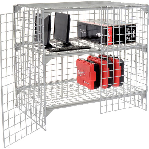 1-Tier 2 Door Wire Mesh Security Locker, 48