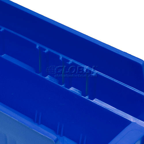 Case of 16*** Blue QSB105BL Nestable Plastic Bin 4-1/8"W x 23-5/8" D x 4"H 